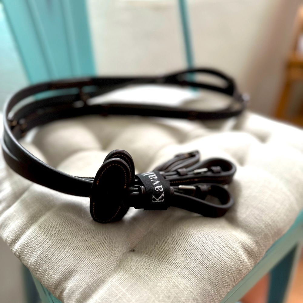 *New* Kavalkade Webbed Reins with Stoppers Brown
